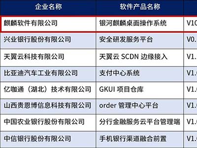 麒麟软件入选首批软件产品开源代码安全试点验证名单